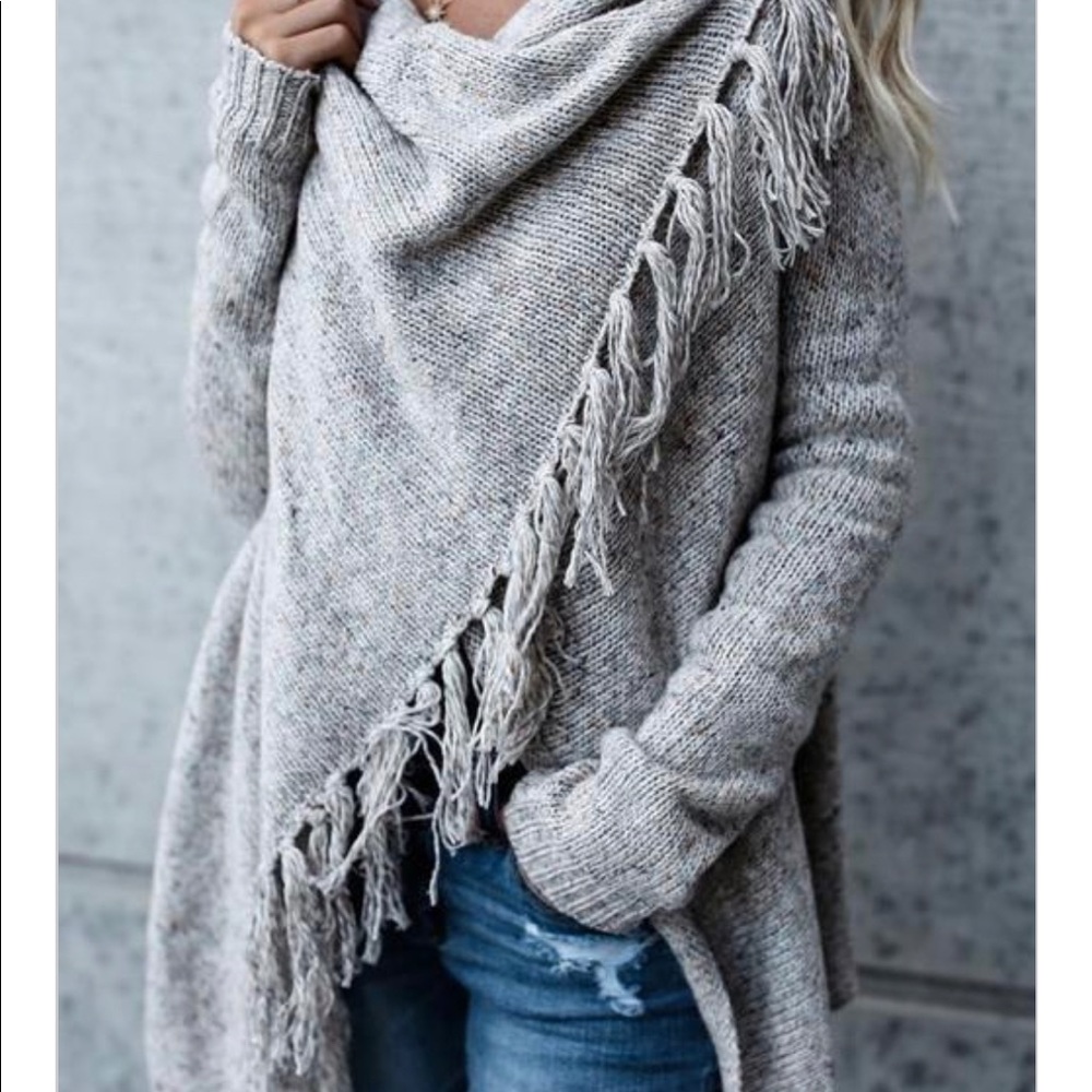 Speckled Fringe Cardigan Vici Collection